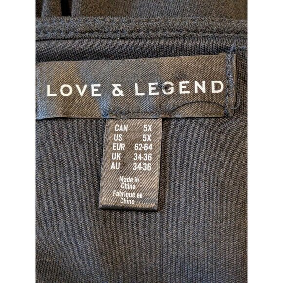 Love and Legend Dress Womens Plus 5X Black Surplice Belted Stretch Sleeveless - Picture 5 of 6